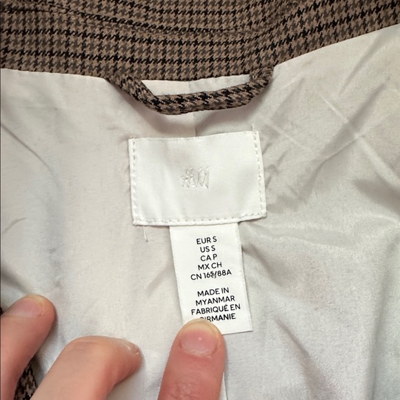 H&M Brown Houndstooth Oversized Blazer - Picture 2 of 8